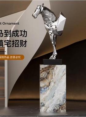 艺贝子马头摆件酒店大堂大型落地雕塑售楼处大厅创意装饰品工艺品