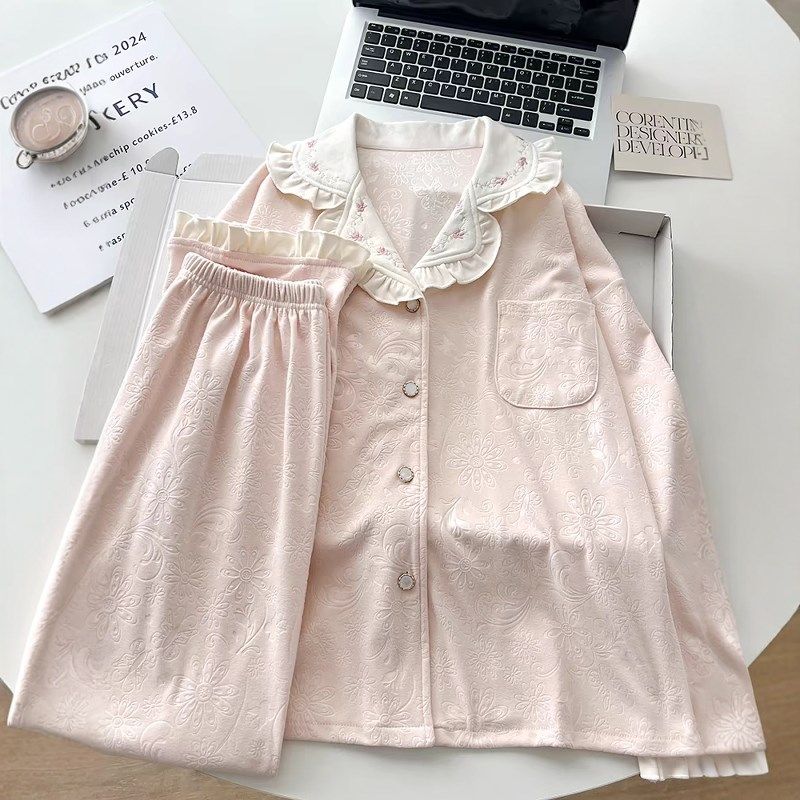 德绒女款秋冬季保暖加绒加厚长袖E甜美粉色学生休闲家居服套装,淘宝优惠券,粉丝福利购,淘宝优惠卷