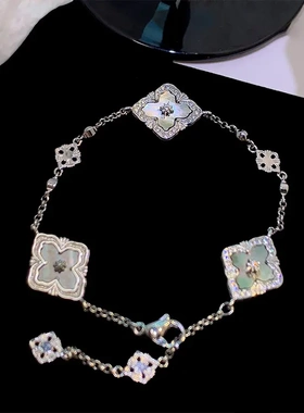 意大利复古宫廷风流光花朵手链女时尚小众轻奢高级感气质配饰