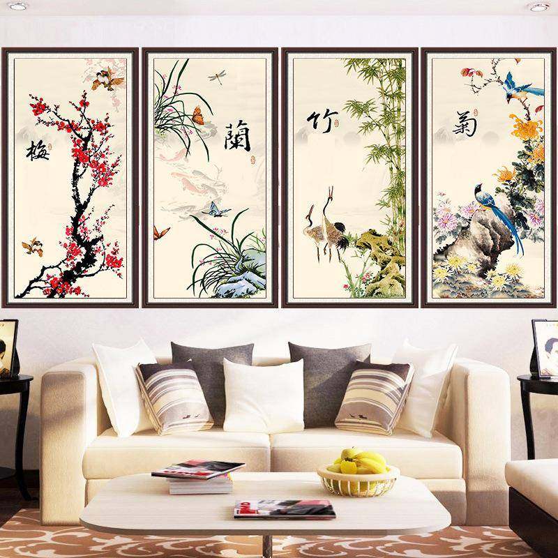 5D钻石画满钻客厅梅兰竹菊点贴钻十字绣砖石绣2019新款餐厅砖石画,淘宝优惠券,粉丝福利购,淘宝优惠卷