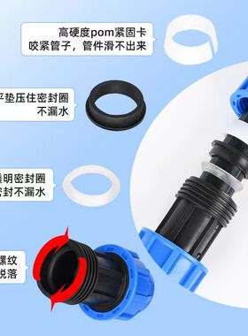 pe管三通水管快速接头4分6分活接塑料管件配件大全20快接25活动接