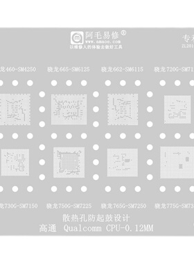 骁龙460/480/665钢网/720G/730G/G750G/765G/775G/780G/CPU植锡网