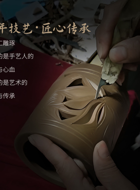 章丘龙山黑陶花瓶平安如意对瓶