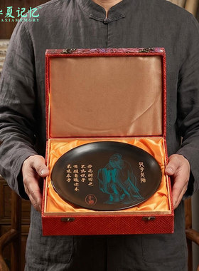 龙山黑陶孔子文创手工艺品