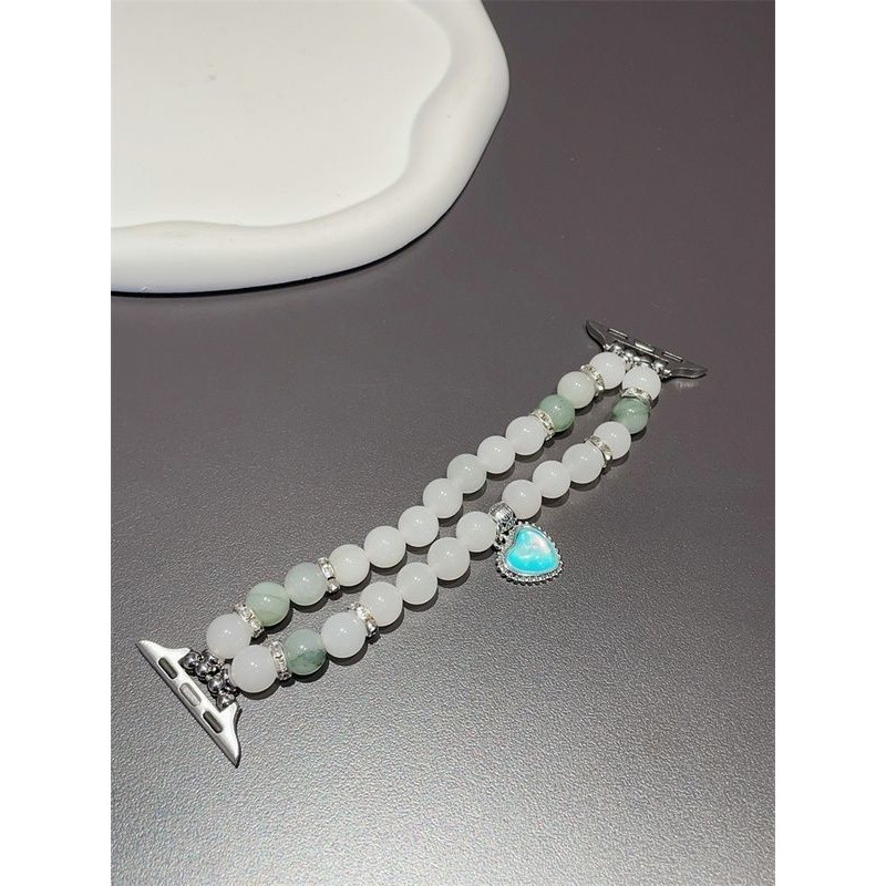 适用荣耀手表5表带荣耀亲选2i翡翠爱心手表链watch2荣耀手环9表带,淘宝优惠券,粉丝福利购,淘宝优惠卷