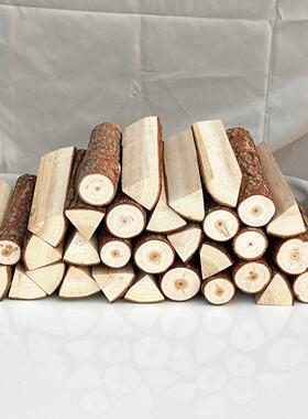 木柴壁炉木材露营取暖篝火原木木头摆件柴背景墙客厅饭店民宿装饰