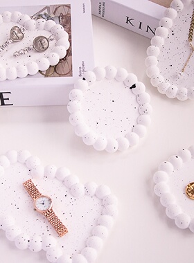 彩色石膏波浪边收纳盘拍照摄影道具背景饰品家居装饰摆件