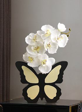 法式中古风蝴蝶花瓶摆件现代感客厅电视玄关柜家居小众装饰品