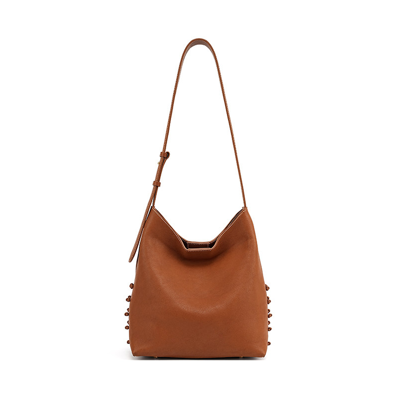 此溯头层植鞣牛皮手缝大容量水桶包新中式复古简约单肩斜挎手提包,淘宝优惠券,粉丝福利购,淘宝优惠卷