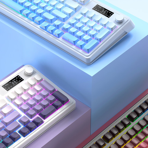 狼蛛S99pro无线蓝牙三模键盘鼠标套装女生办公高颜值台式电脑通用 - 图3