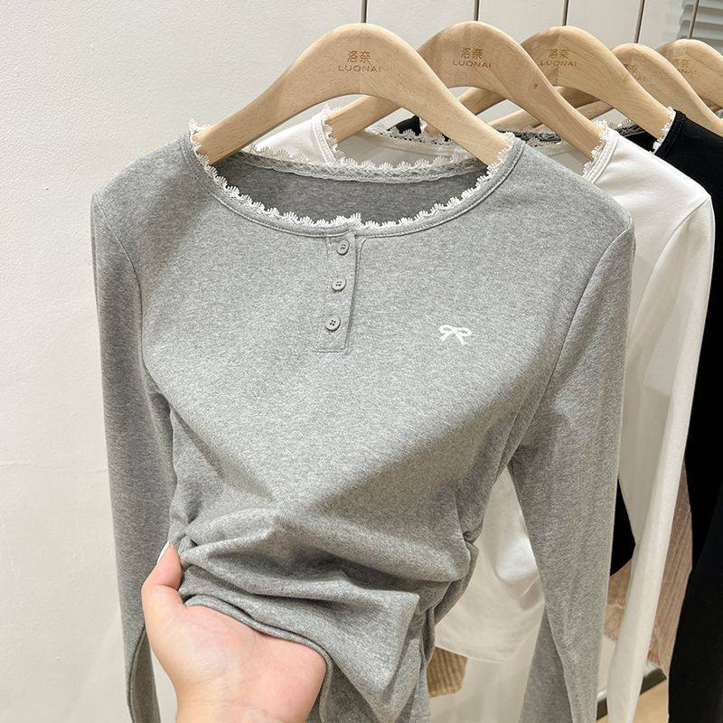 女童蕾丝打底衫春秋装新款儿童长袖T恤薄款洋气中大童保暖上衣t恤,淘宝优惠券,粉丝福利购,淘宝优惠卷