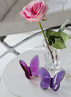 全新PAPILLON蝶翼翩翩幸运蝴蝶摆件筷架水晶家居幻彩饰品