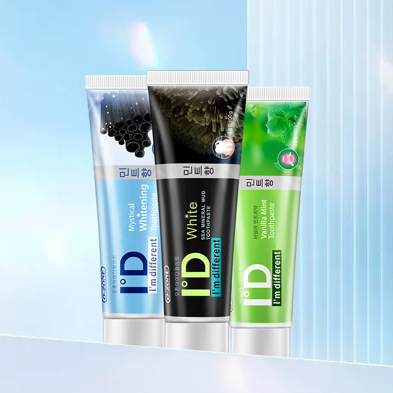 【自营】韩国进口欧志姆直立按压式牙膏小苏打去渍去黄亮白120g