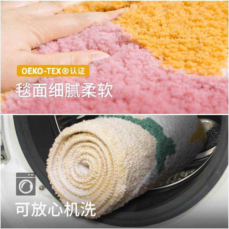 KENZAKI 可机洗超柔防滑地毯兔子奔月儿童房男孩女孩卧室床边毯 - 图3