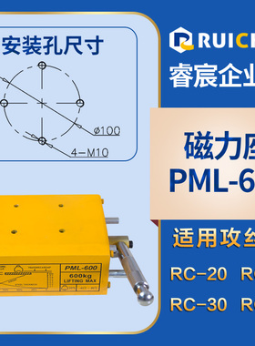 攻丝机专用磁坐600KG磁力底座400KG磁台强力永磁起重器吸盘磁掉吊