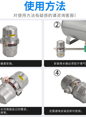 气动自动排水器PA-68空压机储气罐高压气泵电子开关排水阀ZDPS-15