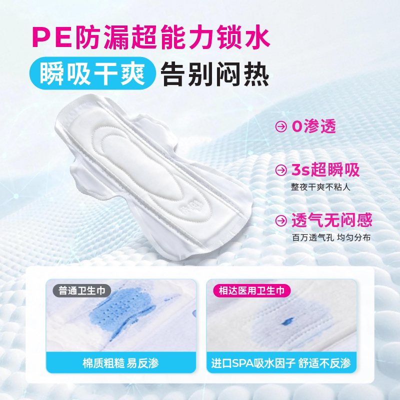 相达医用卫生巾械字号无菌姨妈巾国家标准妇科护垫私处湿巾护理垫