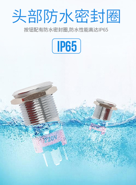 一佳YJ-GQ19B-11金属带灯按钮开关不锈钢LED自复位点动开关19MM