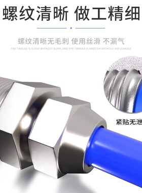 气动快速接头气管软管快接全铜直角弯头快拧PL带螺纹配件6 8 10mm