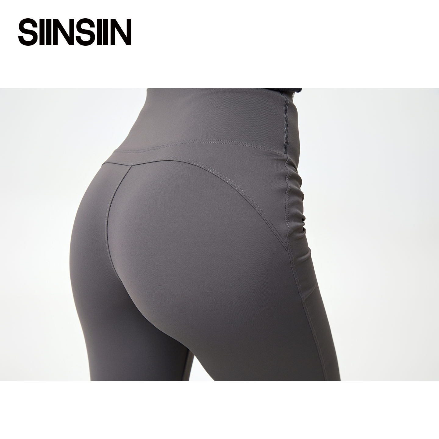 SIINSIIN微喇裤女2025新款高腰垂感瑜伽裤外穿黑色休闲鲨鱼喇叭裤 - 图2