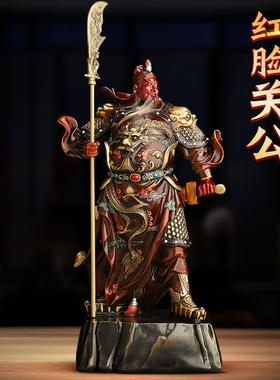 吉善缘《忠义盖世》全铜关公摆件 家居客厅公司商铺关羽工艺礼品