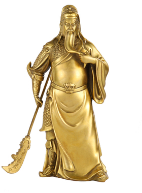 纯铜关公武财神爷武圣关羽关二爷神像佛像客厅供奉摆件店铺开业