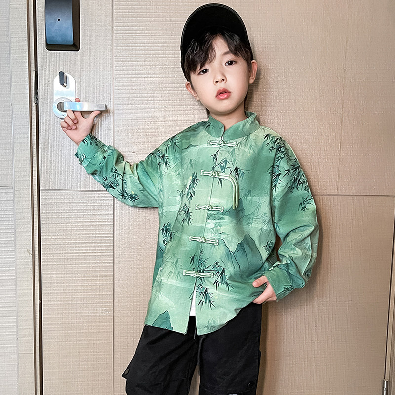 儿童装男童汉服秋装2023新款古风秋季唐装男孩外套秋款大童中国风,淘宝优惠券,粉丝福利购,淘宝优惠卷