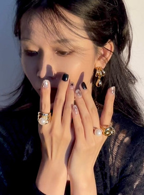 JOOMILIM茱蜜商场同款多梅尼卡戒指仿珍珠指环气质复古小众手饰女