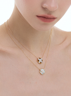 JOOMILIM茱蜜商场同款摩登画廊四叶草项链女S925银精致锁骨链送礼