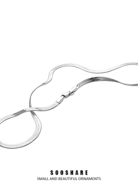 316钛钢禁欲刀片颈链蛇骨链女银色小众不掉色嘻哈锁骨链项链男潮