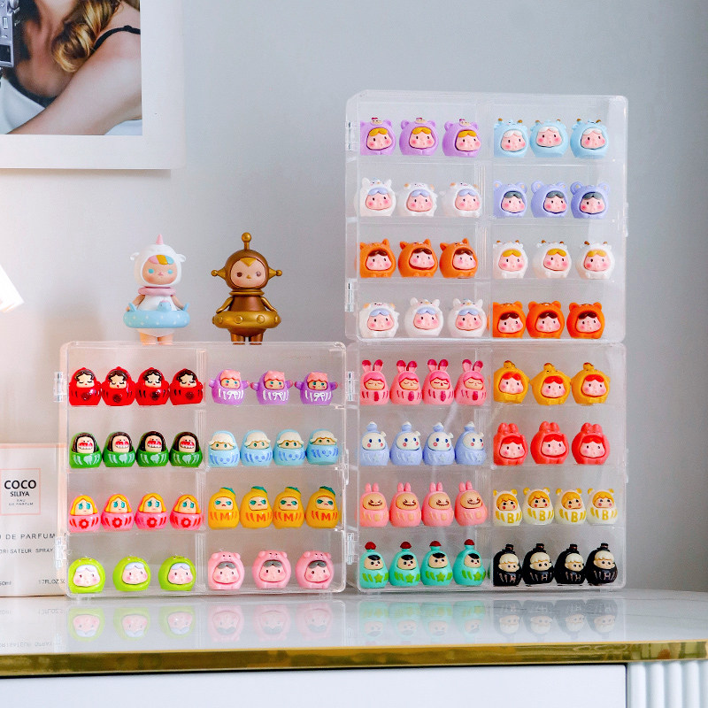 萌粒收纳盒多层可爱小摆件陈列架卡通叠叠乐置物架积木零件展示盒,淘宝优惠券,粉丝福利购,淘宝优惠卷