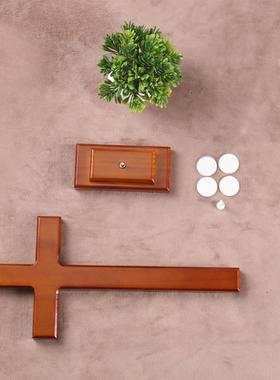 橡木色实木十字架摆件 教会用品 家用摆件装饰物品 小礼物品