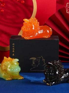 原创獬豸摆件茶宠创意变色家居客厅桌面装饰品茶具配件办公室送礼