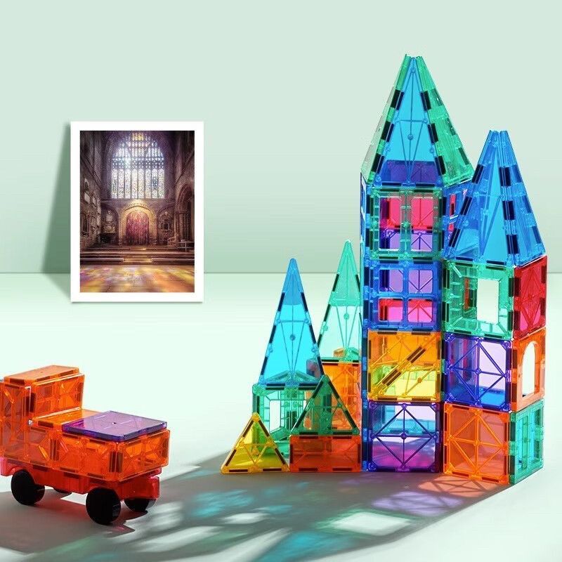 大号彩窗磁力片儿童拼装百变磁性积木 宝宝城堡积木强磁一整箱,淘宝优惠券,粉丝福利购,淘宝优惠卷