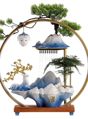 招财流水摆件循环水办公室客厅桌面乔迁新居开业生财礼物装饰品