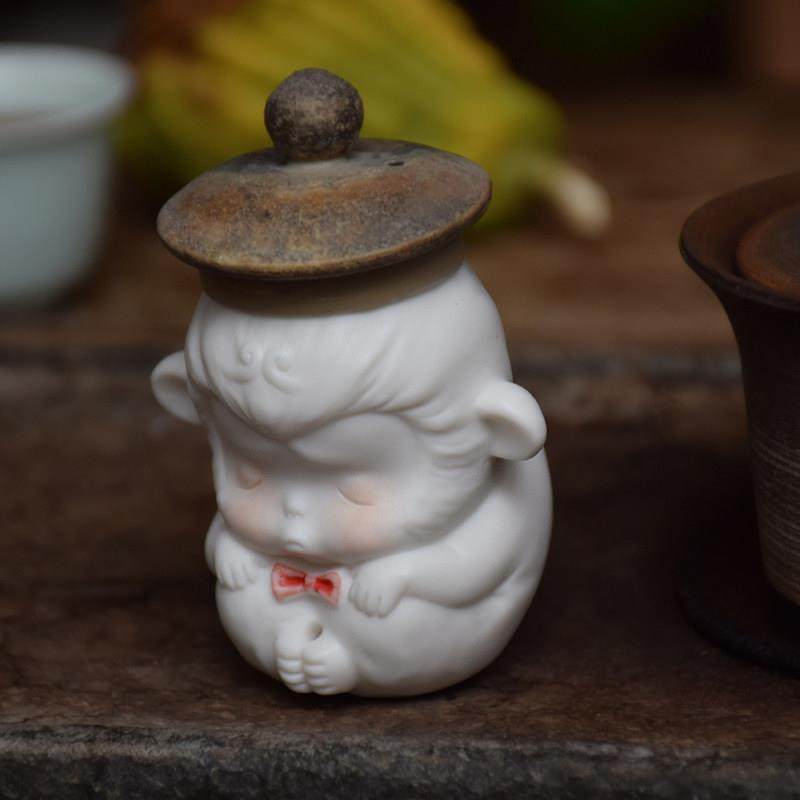 创意陶瓷小香炉家用檀香悟空香薰室内香座香托招财线香插丑萌摆件,淘宝优惠券,粉丝福利购,淘宝优惠卷