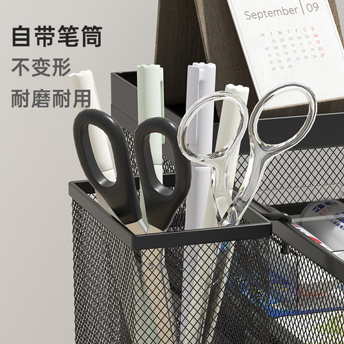 A3A4桌面文件架金属文件框收纳层架铁质多层文件夹架收纳盒书架办 - 图2