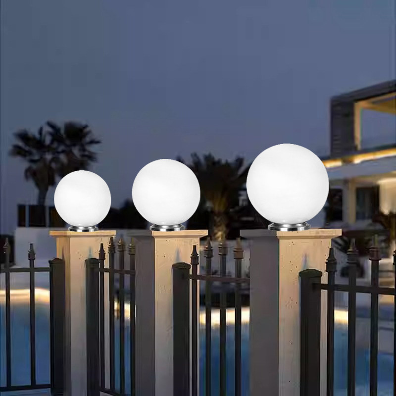 2026年新款太阳能户外柱头灯圆球形别墅大门口照明防水柱子围墙灯,淘宝优惠券,粉丝福利购,淘宝优惠卷