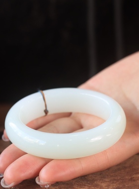 羊脂白玉平安镯新疆和田玉手镯