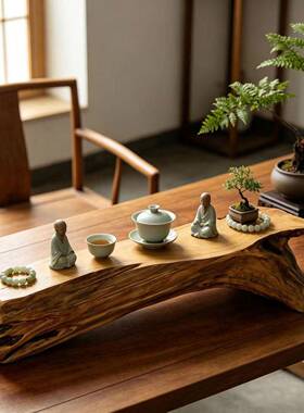 干泡茶台 天然原木树根香柏崖柏木根艺底座文玩花器搭配禅意摆件