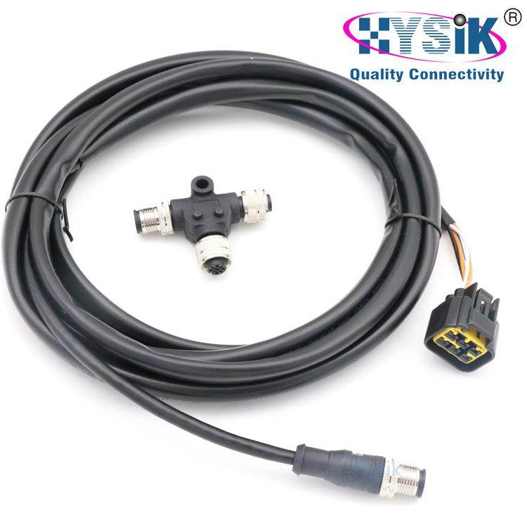 NMEA 2000 T型连接器 5芯 M12 A编码 一公转两母 防水转接头 - 图3