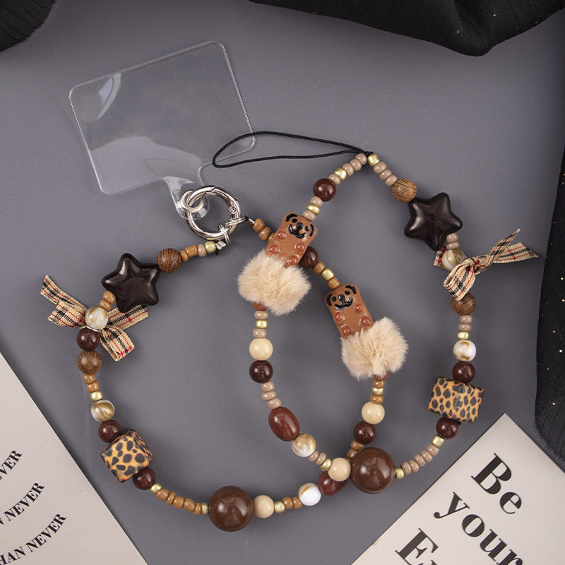 毛球短款手机链串珠逛街出行高颜值手机挂绳高级感拍照手腕带通用,淘宝优惠券,粉丝福利购,淘宝优惠卷