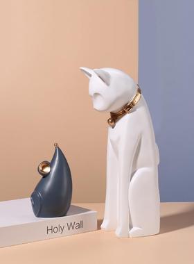 和睦相处猫鼠日系治愈书架桌面玄关摆件装饰品创意家居可爱摆设品