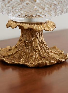 法式复古奢华全铜水果盘零食欧式别墅客厅玄关家居纯铜装饰品摆件