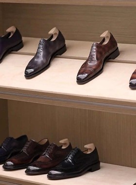 样板房衣帽间尖头男皮鞋衣柜陈列摆件道具软装饰品商务英伦风男鞋