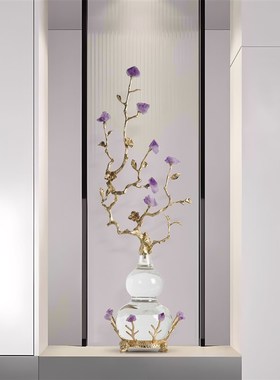 葫芦摆件高级感乔迁新居客厅玄关装饰品公司店铺紫水晶紫气东来