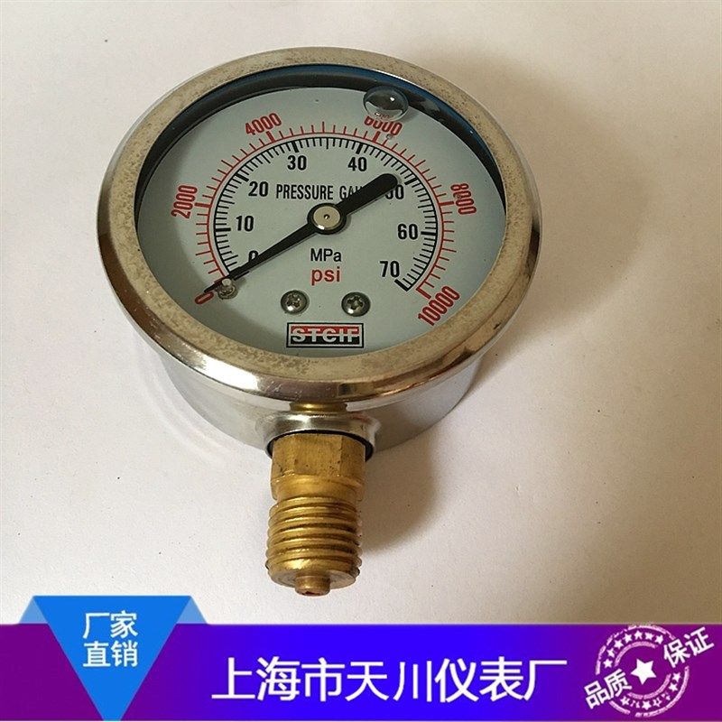 高压耐震压力表 YN60耐震压力表0-100MPA/1000bar 0-70MPA 双刻度 - 图3