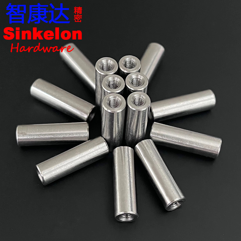 304不锈钢M3双通圆形接线柱隔离柱加长圆螺母垫柱钢柱M3*L现货 - 图0