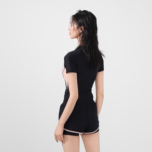 分体泳衣女保守2024新款爆款夏季遮肚显瘦游泳馆专用平角游泳装女 - 图3