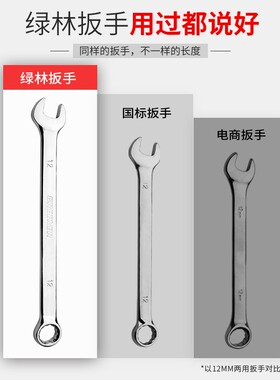 绿林两用扳手梅花双向开口扳手套装呆扳手工业级汽修五金工具10mm